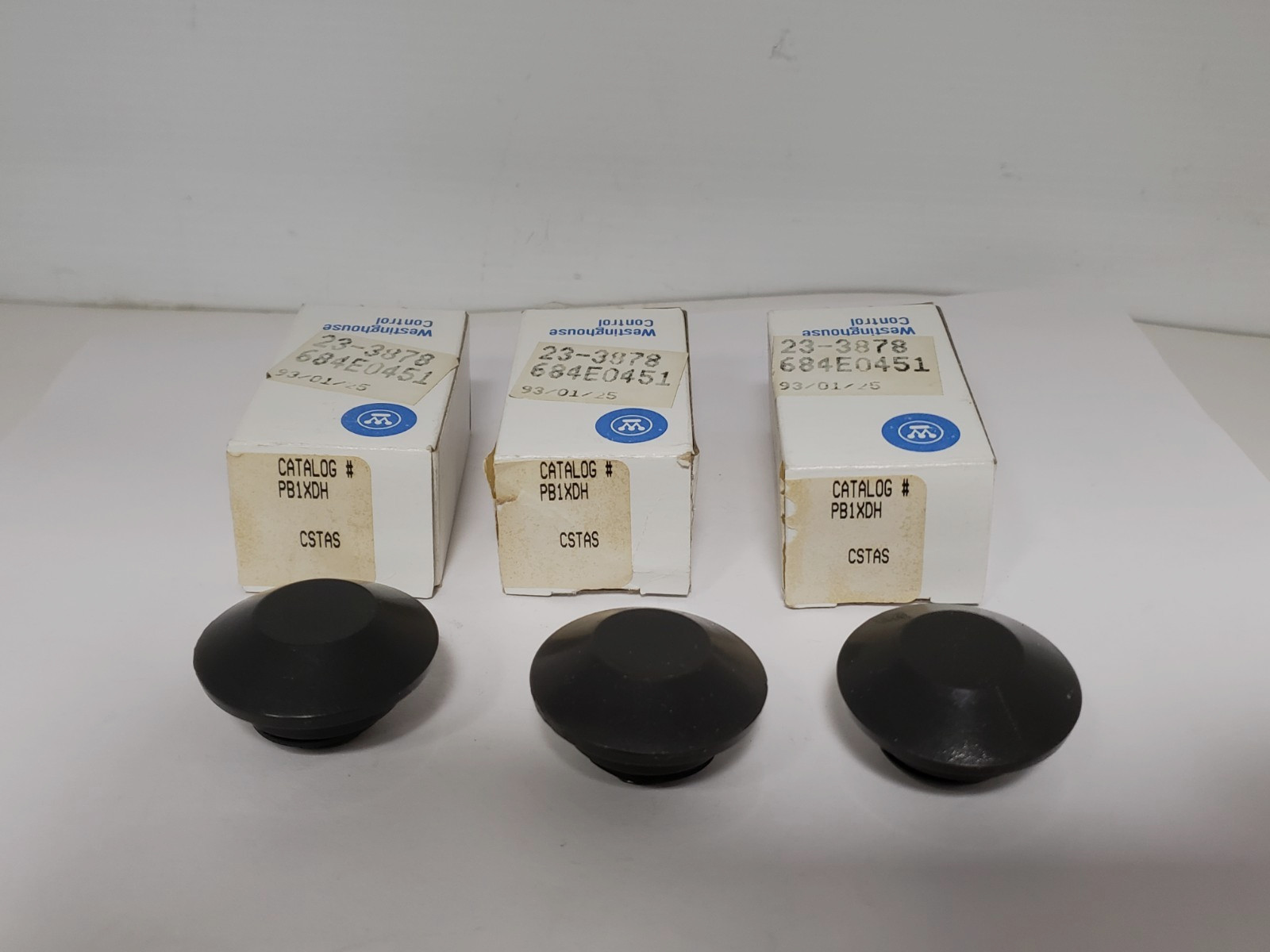 WESTINGHOUSE CONTROL PB1XDH CAP MUSHROOM CHARCOAL 30MM (LOT OF 3) NIB