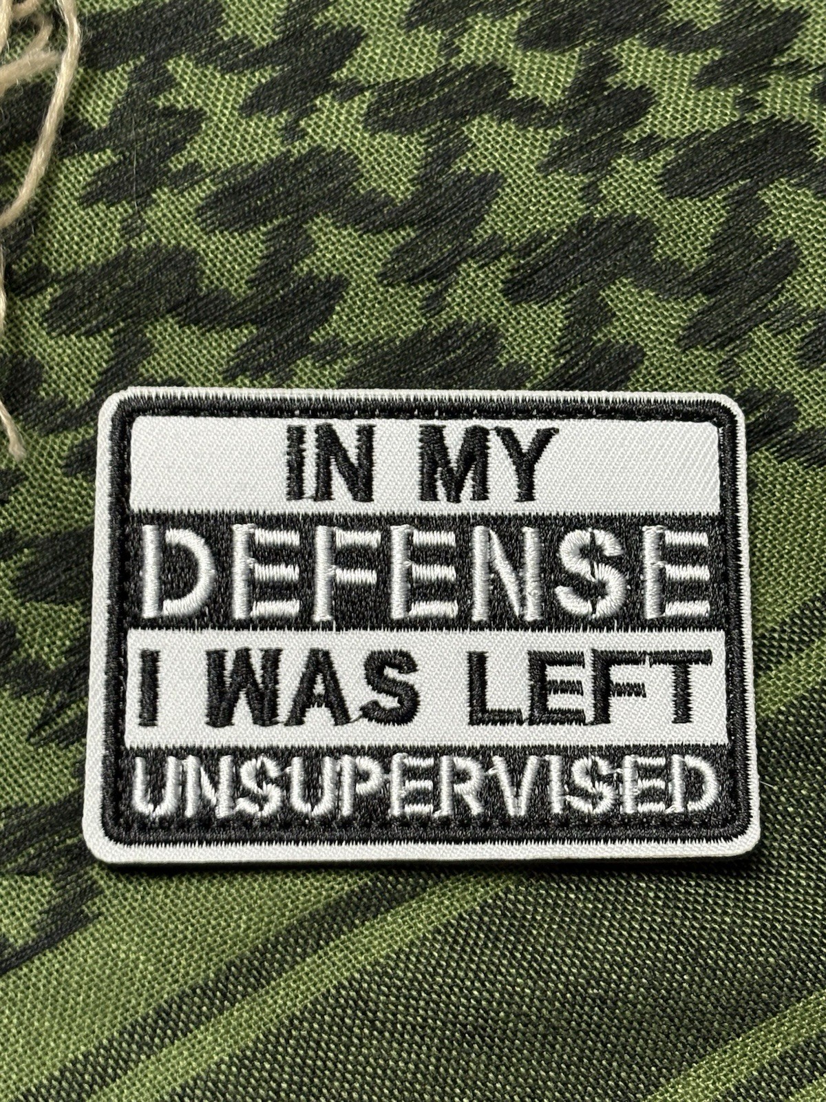 In My Defense… Morale Patch ~3x2” Hook & loop Tactical Gear Patch