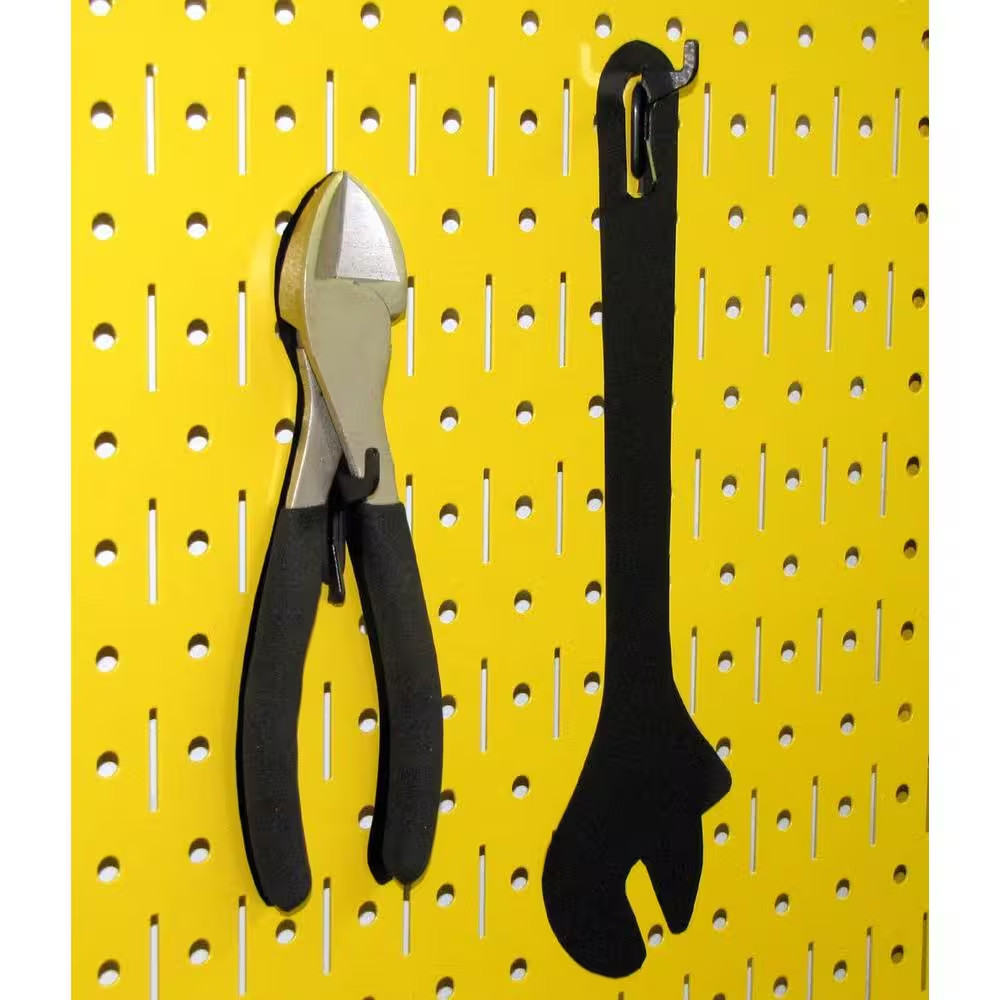 32 In. X 48 In. Metal Pegboard Standard Tool Storage Kit with Yellow Pegboard an