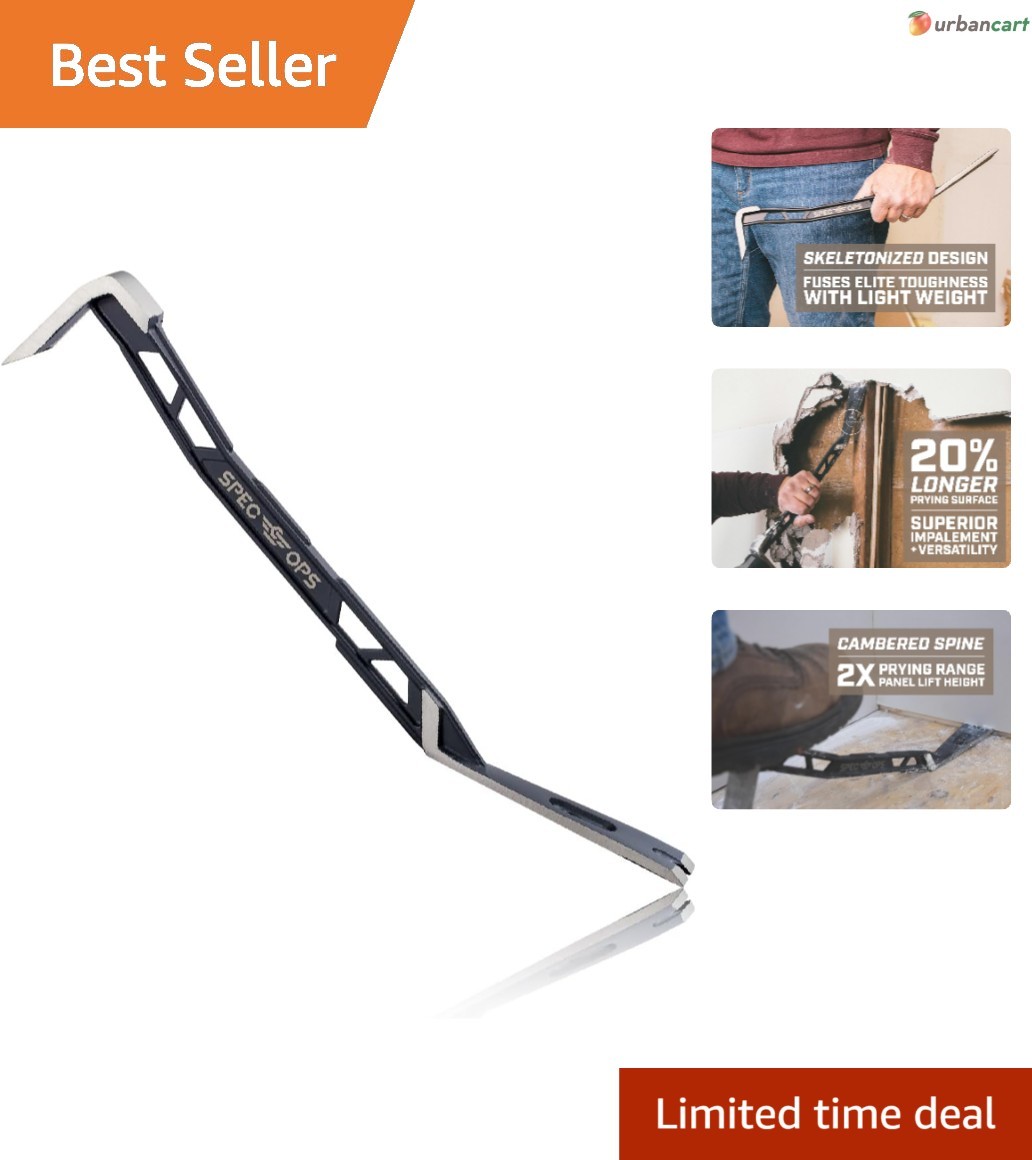 Elite 18" Demolition & Nail Pulling Pry Bar with Extended Prying Surface
