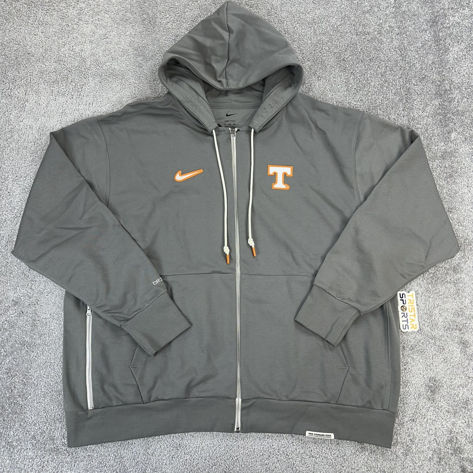 Tennessee Volunteers Hoodie Full Zip Mens 3XL Gray Nike Dri Fit PE Team Issue