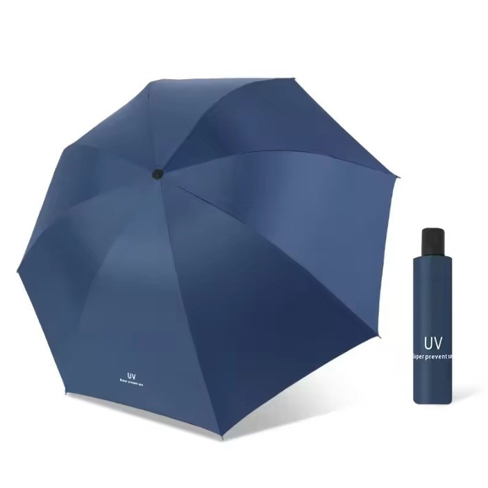 Royal Blue 3-Folding UV Automatic Umbrella Unisex OS Rain Sun Outdoor
