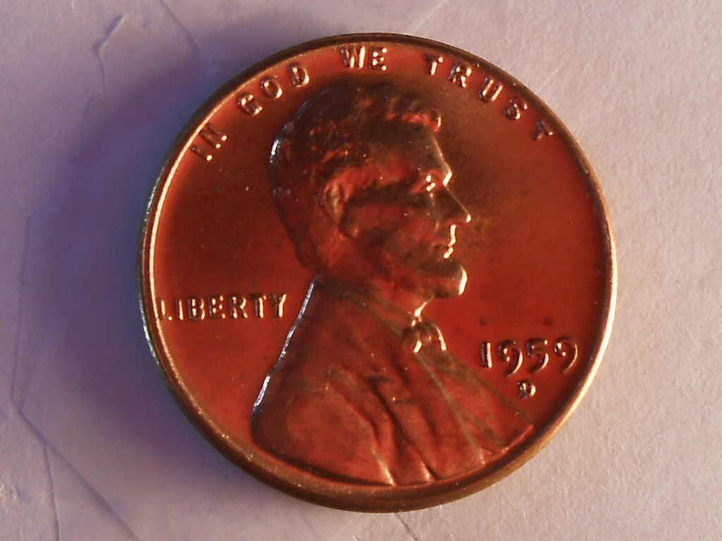 1959 d Lincoln cent with errors