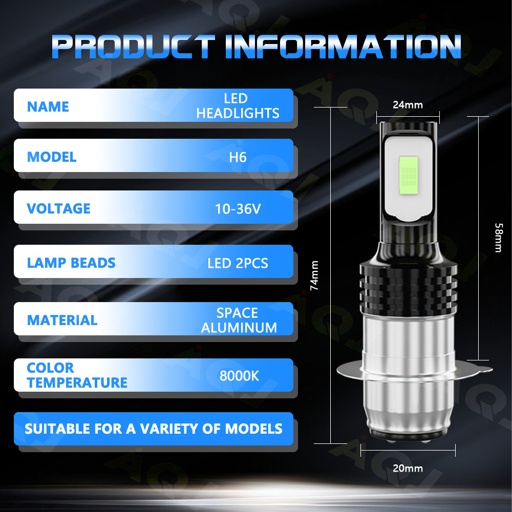For Honda Rincon 650 680 2003-2015 2X H6 blue 8k LED Hyper Headlight Light Bulbs