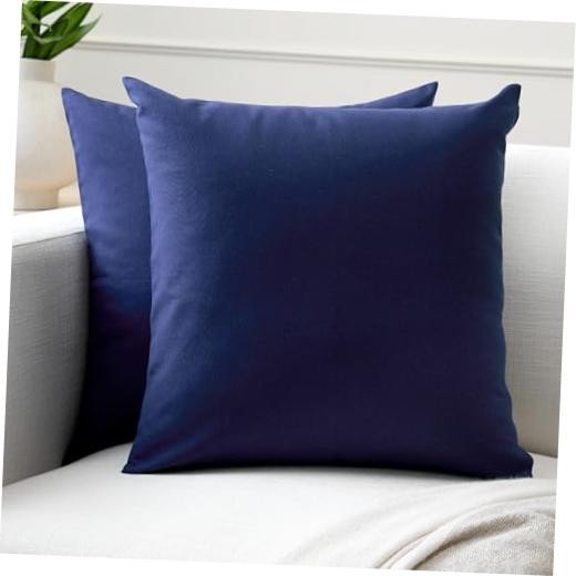 Throw Pillow Covers 24x24 in Set of 2 | No 24" x 24" (Pack of 2) Scotch Blue