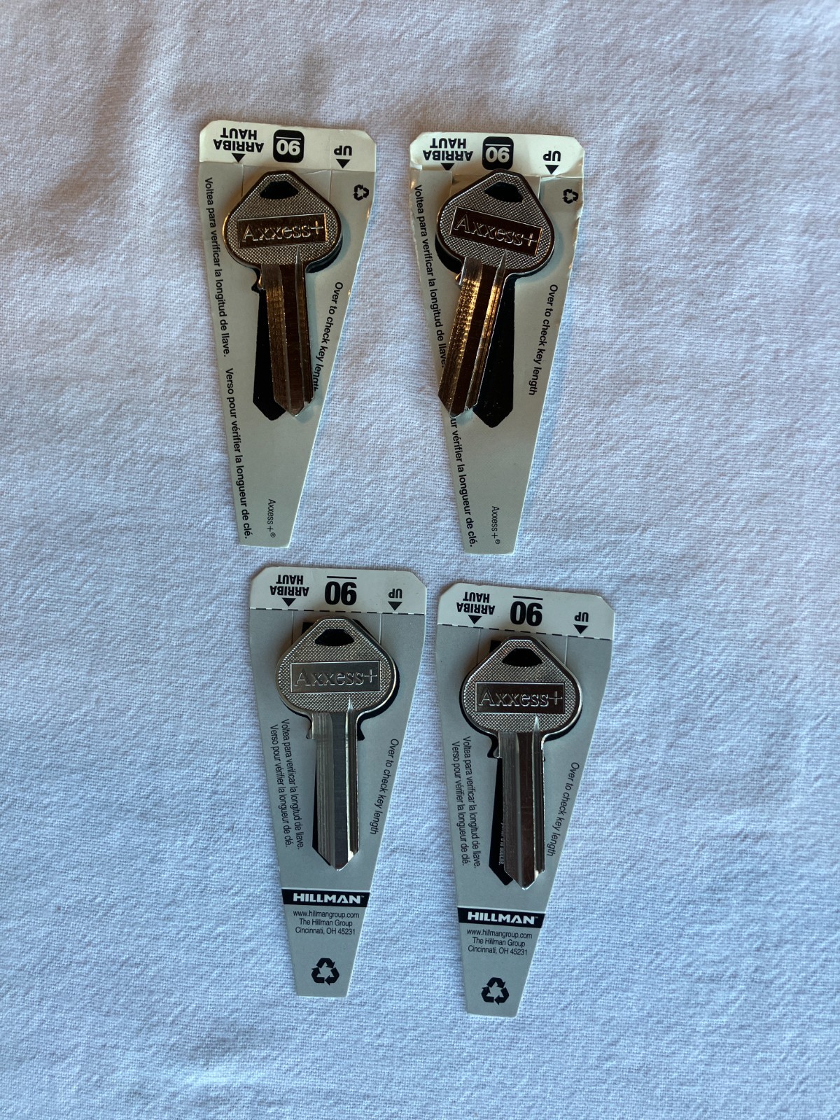 (4) Hillman / Access 90 Cassette F Blank Key Blank, Russwin RU4