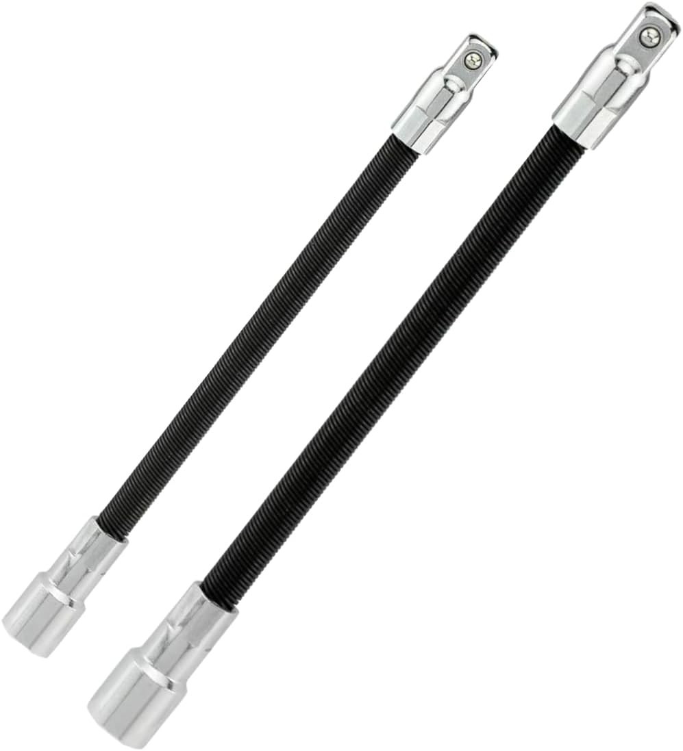 2pc FLEXIBLE EXTENSION 8" x 3/8" & 6" x 1/4" Socket Bar Ratchet Drive Long Flex