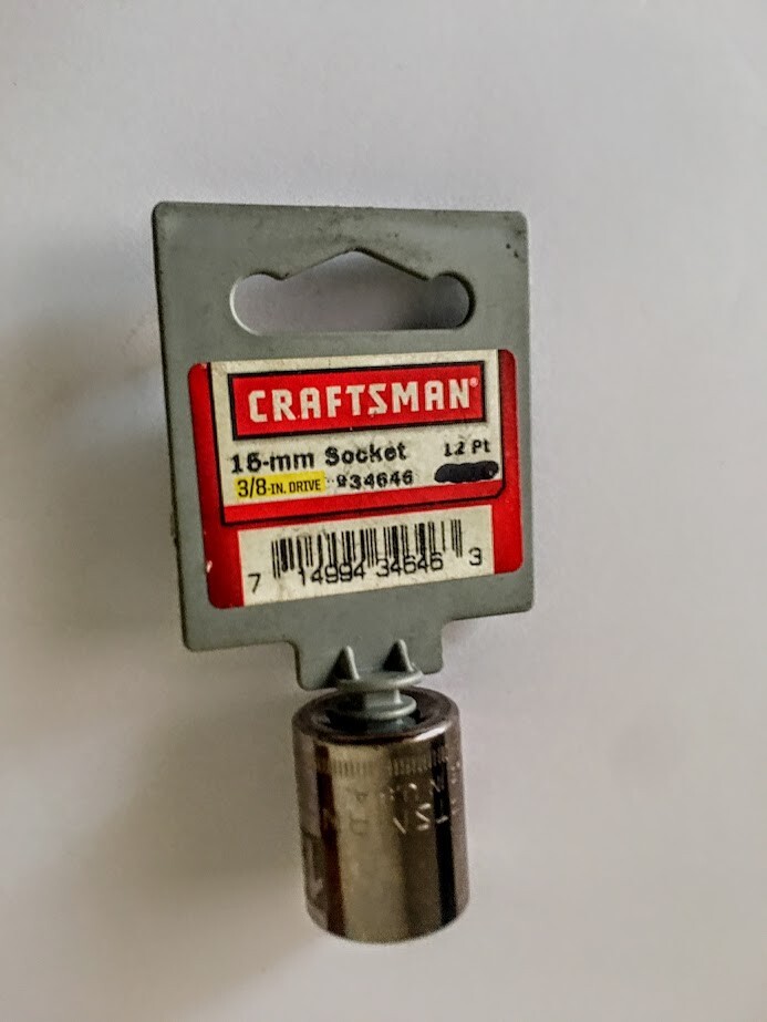 CRAFTSMAN  Easy Read Standard  Socket 15mm x 3/8"- 12 Pt - G2D 34646 Made In USA