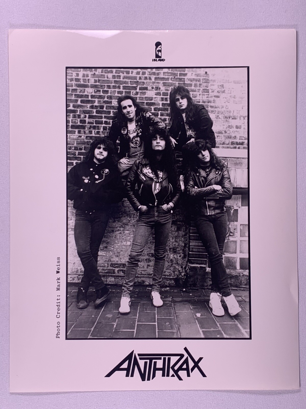 Anthrax Photo Vintage Official Black & White Island Records Promo Circa 1990s