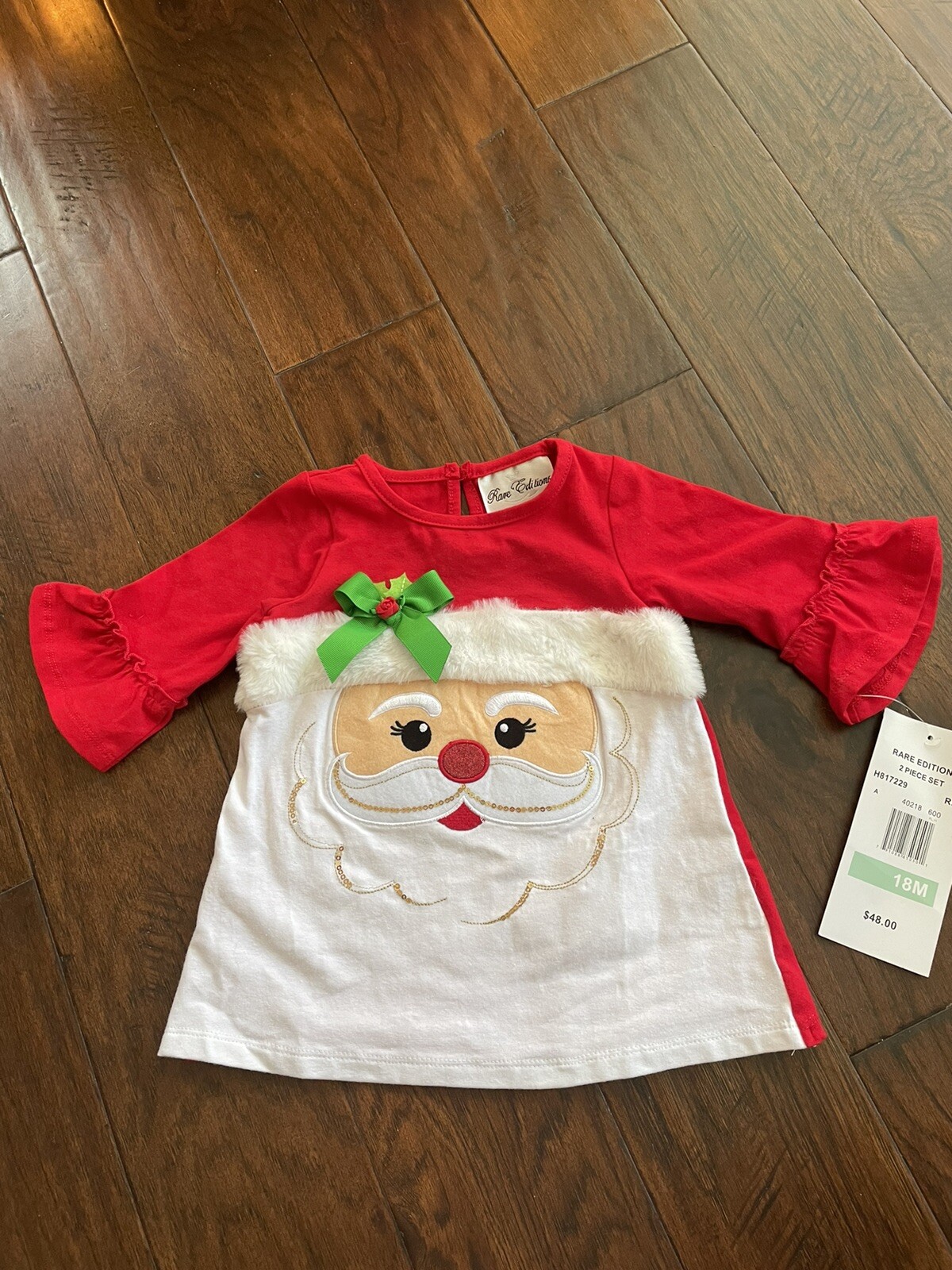 NWT Rare Editions Santa Face Shirt 18M