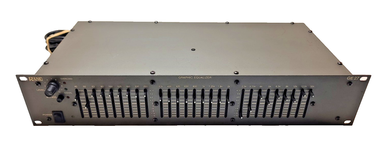 Rane GE‑27 Vintage 27‑Band Graphic Equalizer – Powers On – Rack‑Mounted Unit