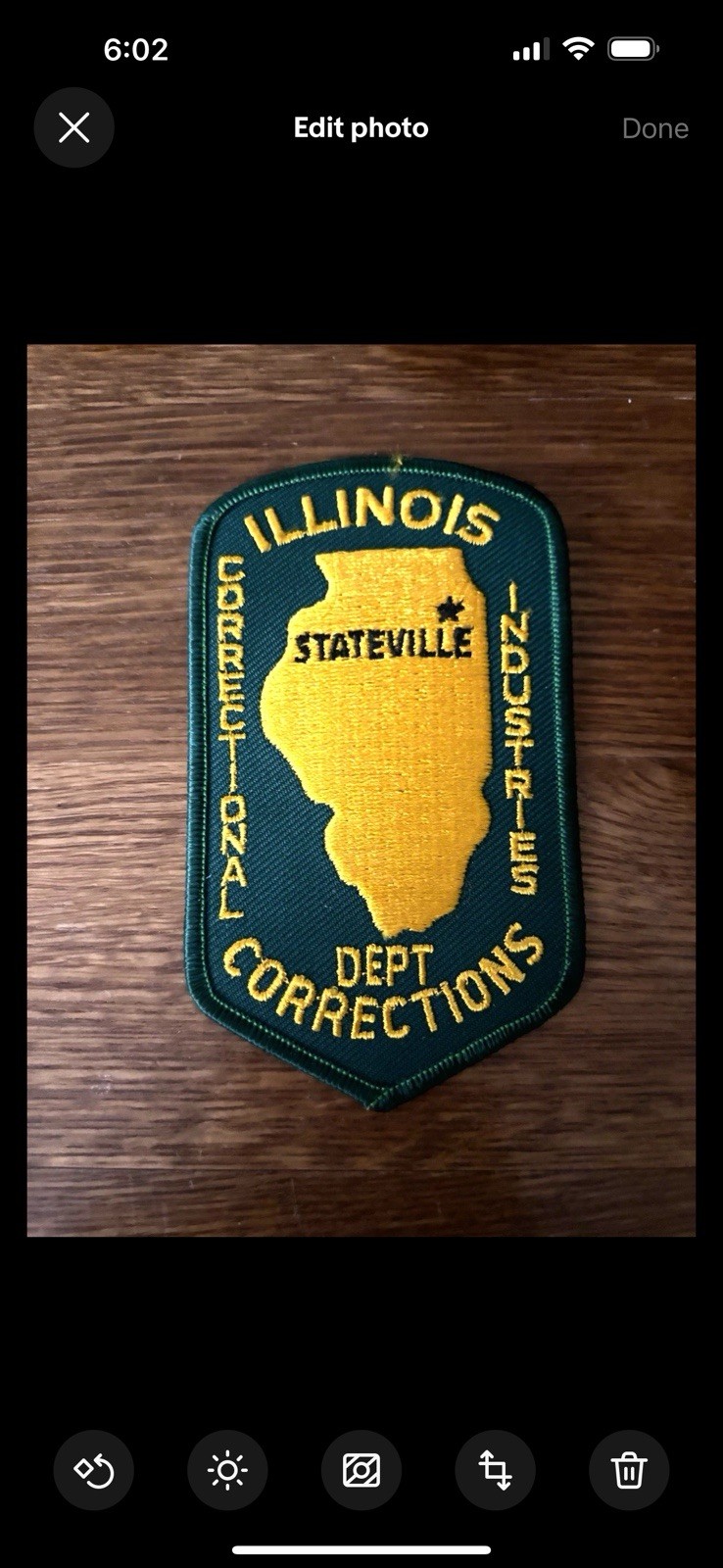 Illinois Department Of Corrections Stateville Officer Patch