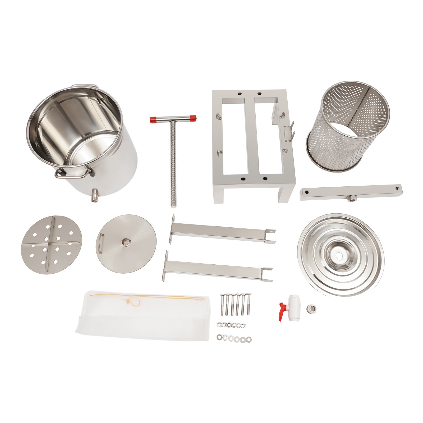 Manual Fruit Juicer Grape Wine Juice Maker Extractor 10L with Press Handle