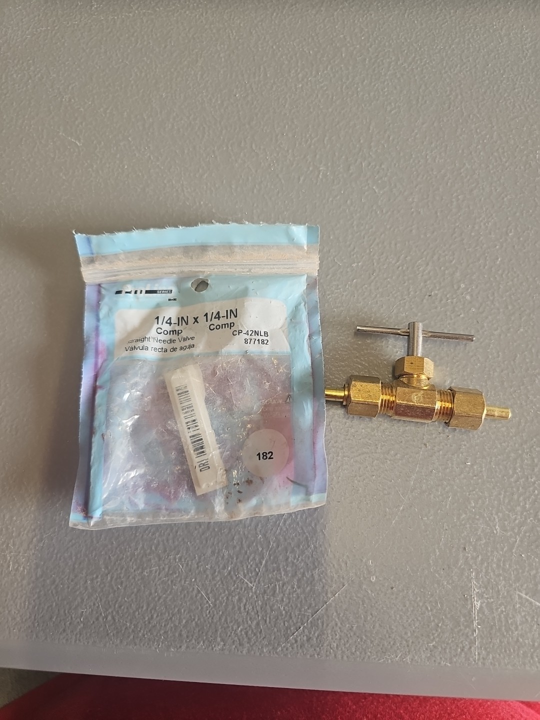 1/4" x 1/4" Straight Needle Valve Compression Brass CP-42NLB