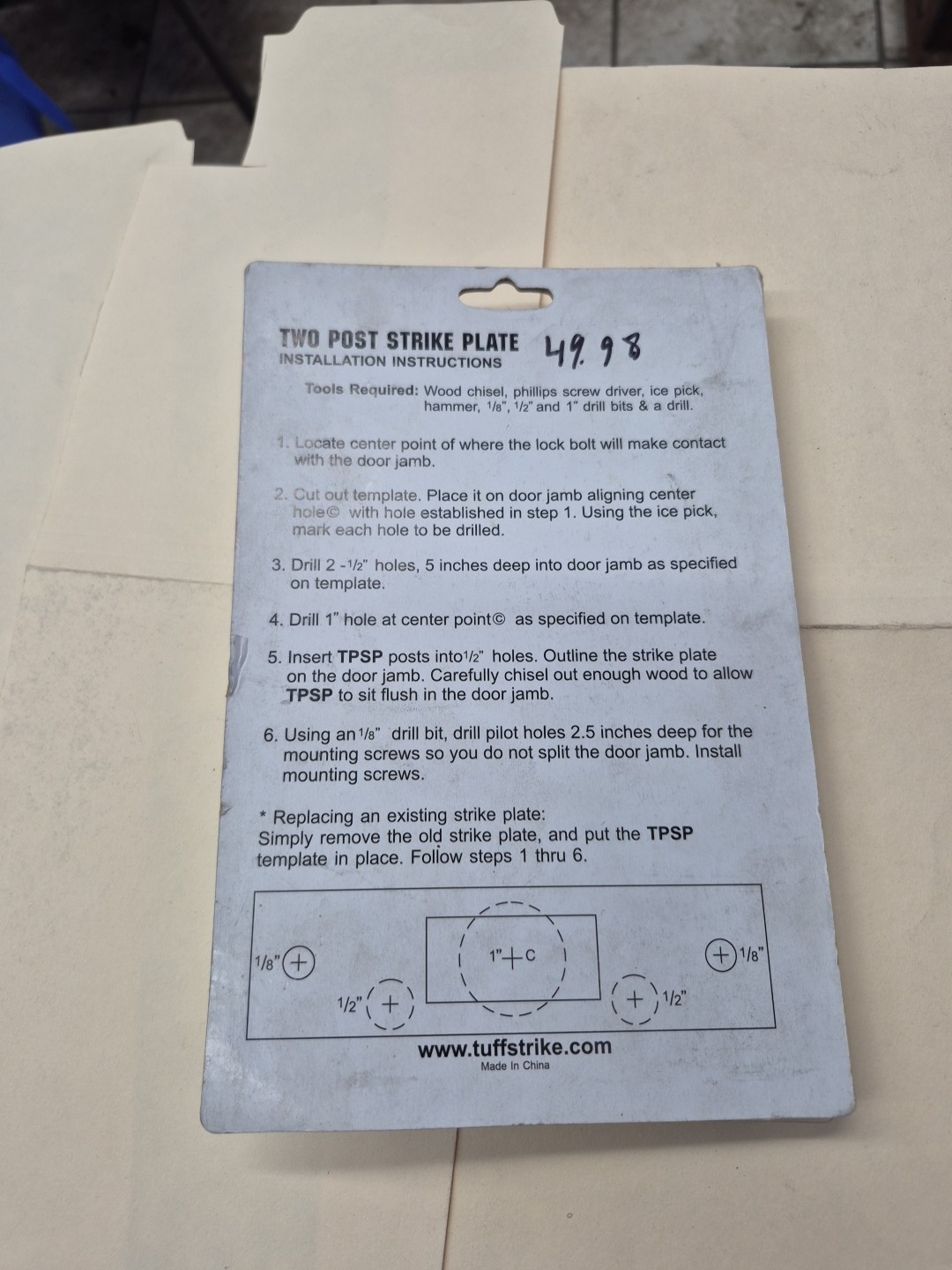 Two Post Strike Plate