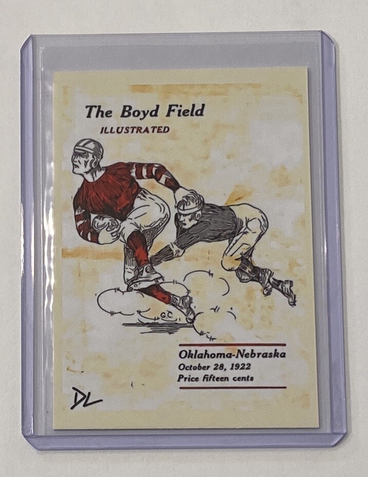 1922 Oklahoma Vs. Nebraska Limited Edition Artist Signed Program Card 1/10