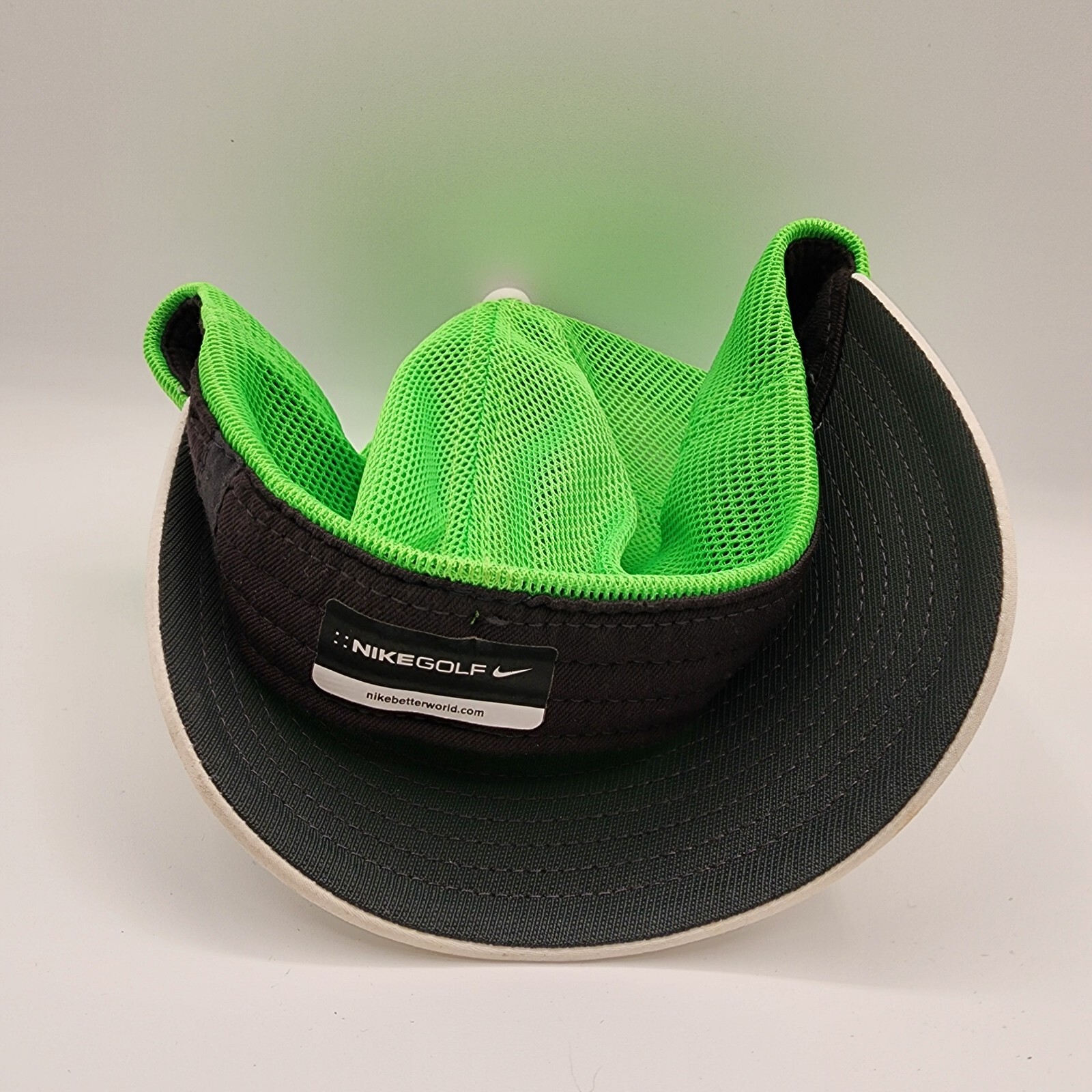 Nike Golf Flexfit Hat L/XL Mesh Back Neon Green/White/Black (01-1003-GN)