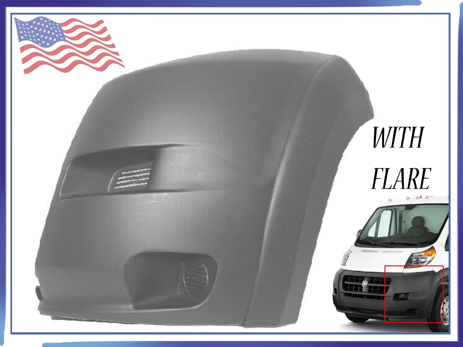For 2014-2018 Ram ProMaster 1500 2500 3500 Left Front Bumper Side End Cap Cover