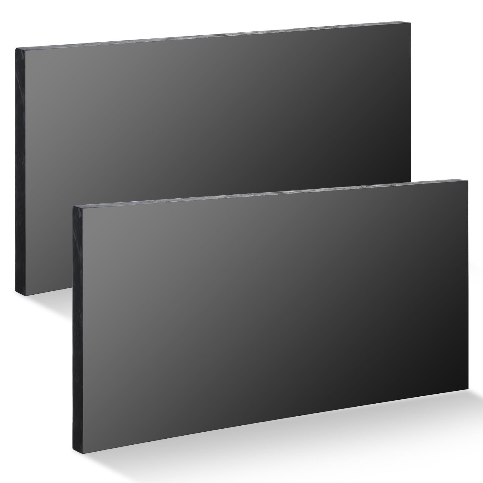 2 Pcs HDPE Plastic Sheet, HDPE Sheet 1/2" Thick, Size 6" x 12", High Density ...