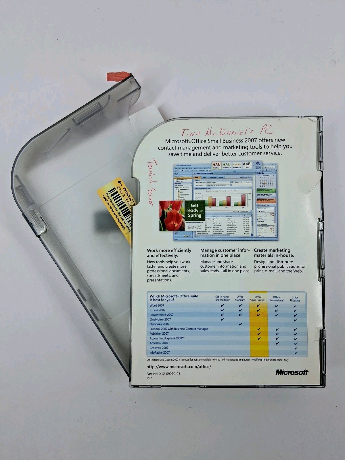 Microsoft Office Small Business 2007 Upgrade PC Software 2 Disc Complete Case
