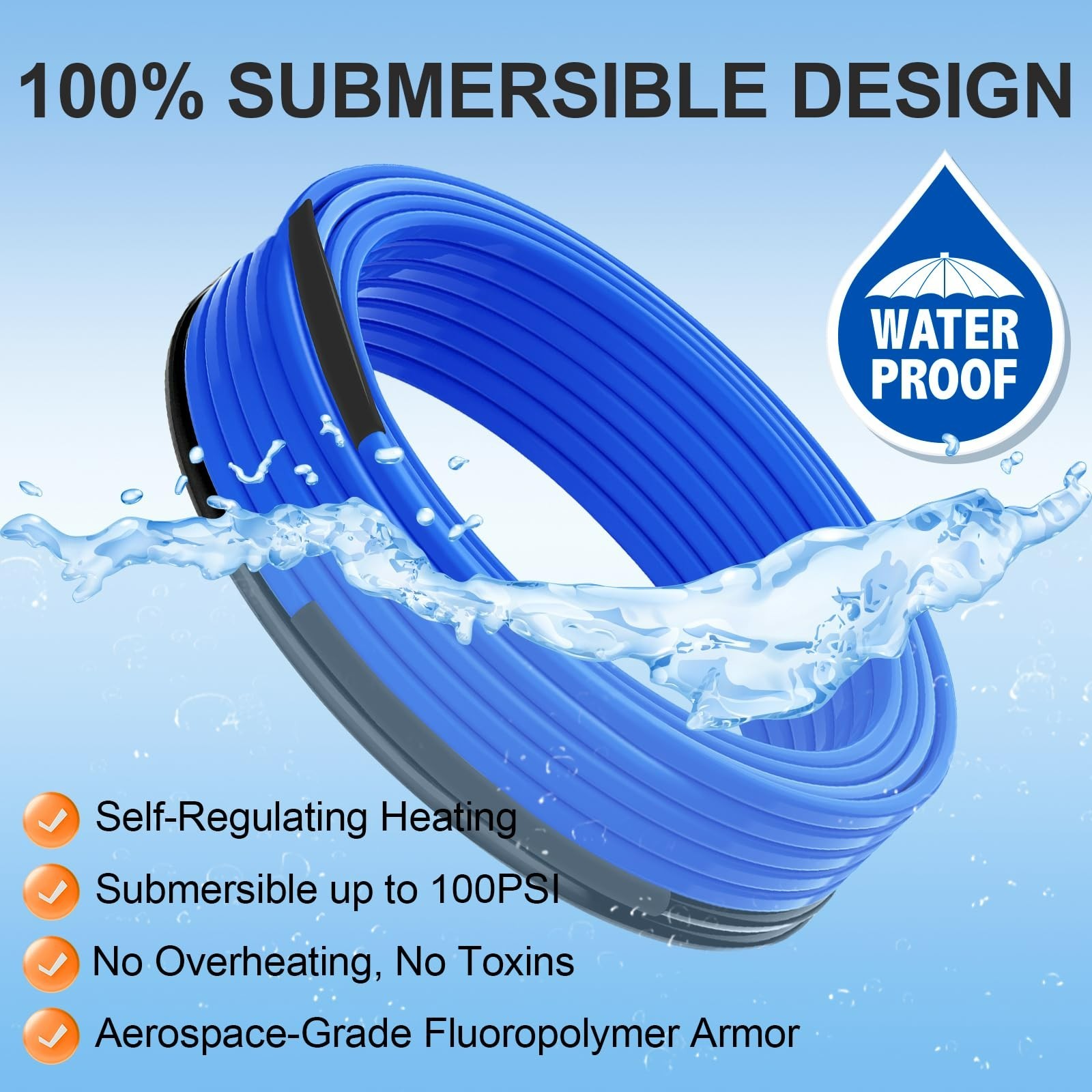 MAXKOSKO Sewage Pipe Heating Cable - Wastewater System Freeze Prevention