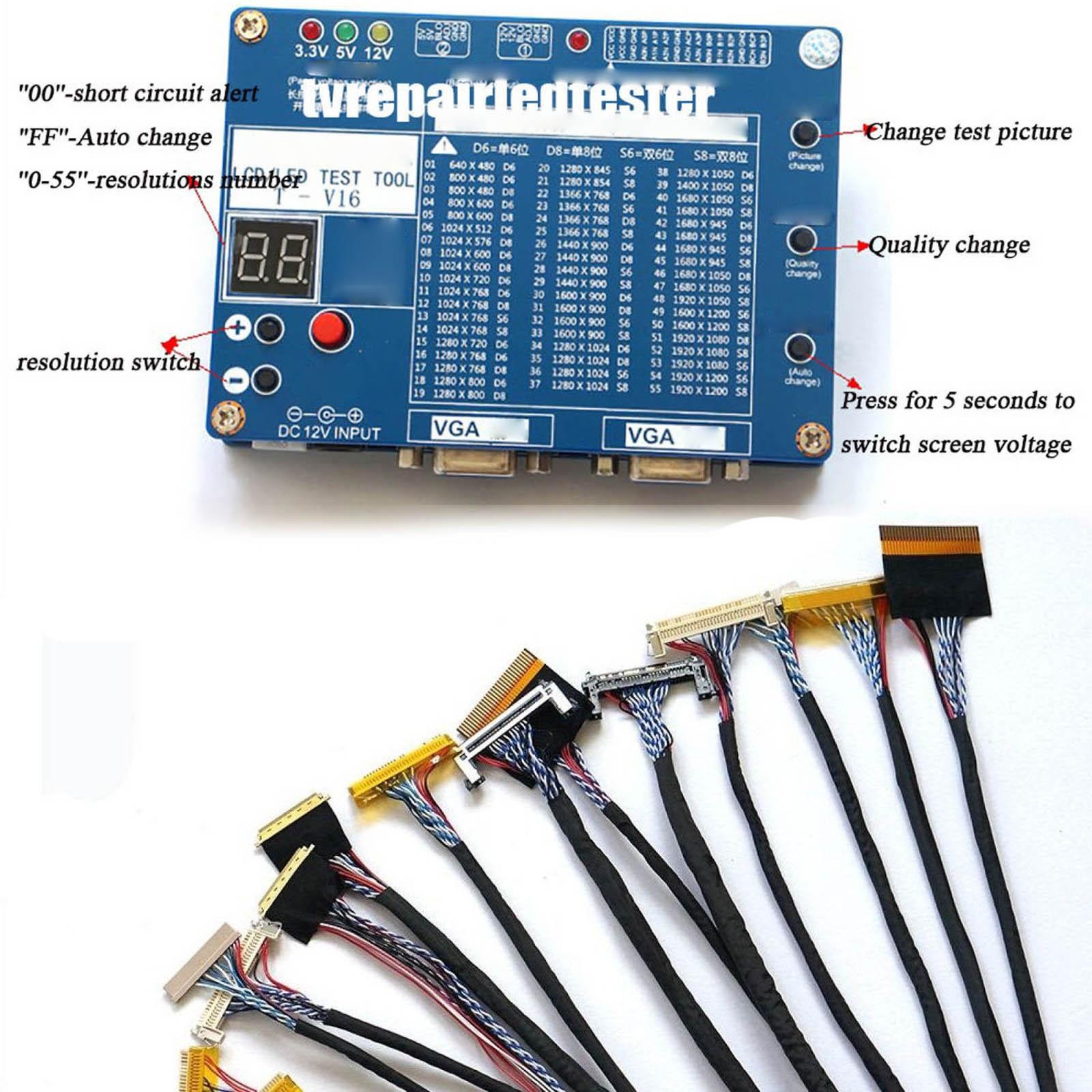 HD1920*1200 Computer Laptop TV LCD/LED Test Tool Panel Tester Support 7"-84"