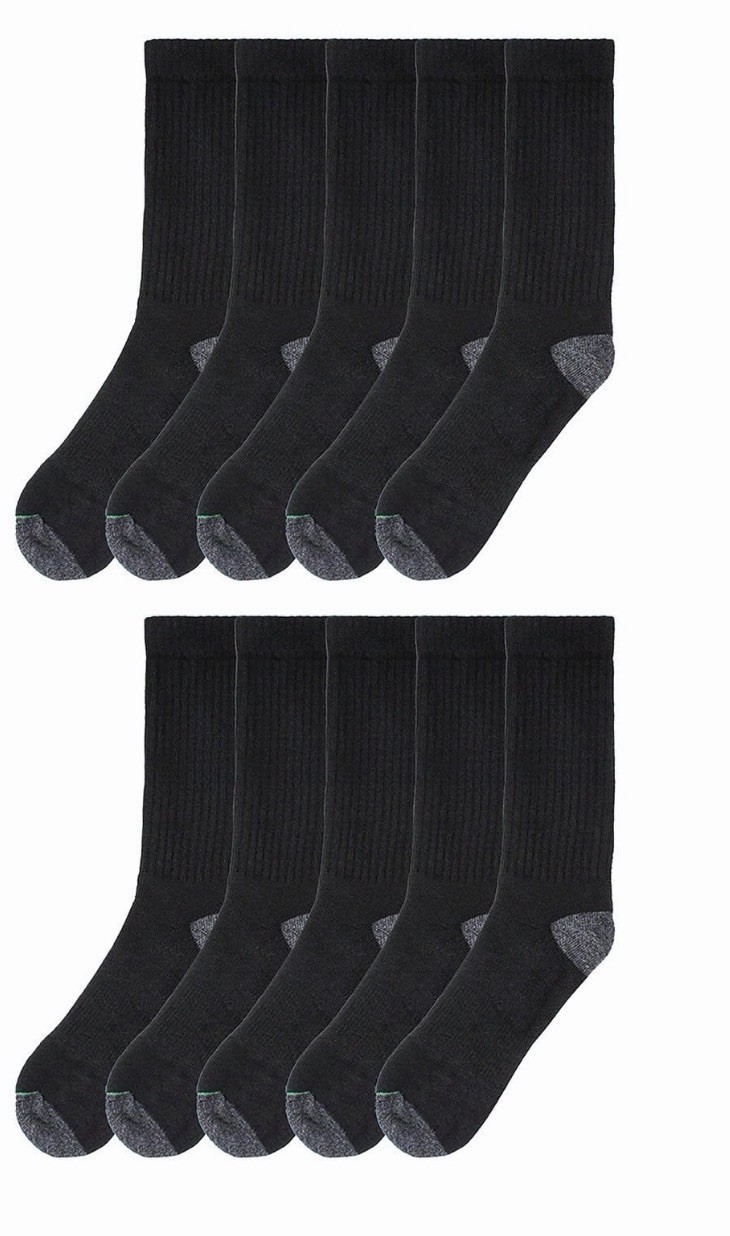 Member's Mark Men's Quarter Top Athletic Socks from USA Shoe Size 6-12, 10 Pairs