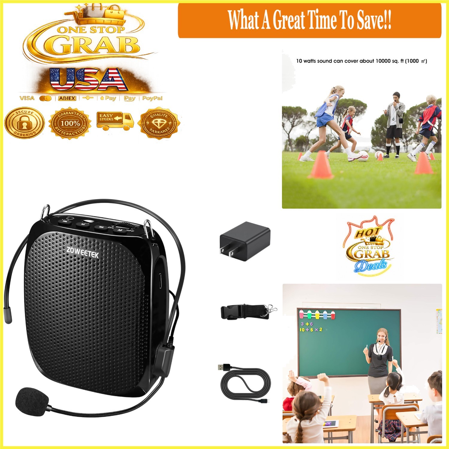 ZW-Z258 Portable Voice Amplifier with Microphone MP3 Support for Teachers