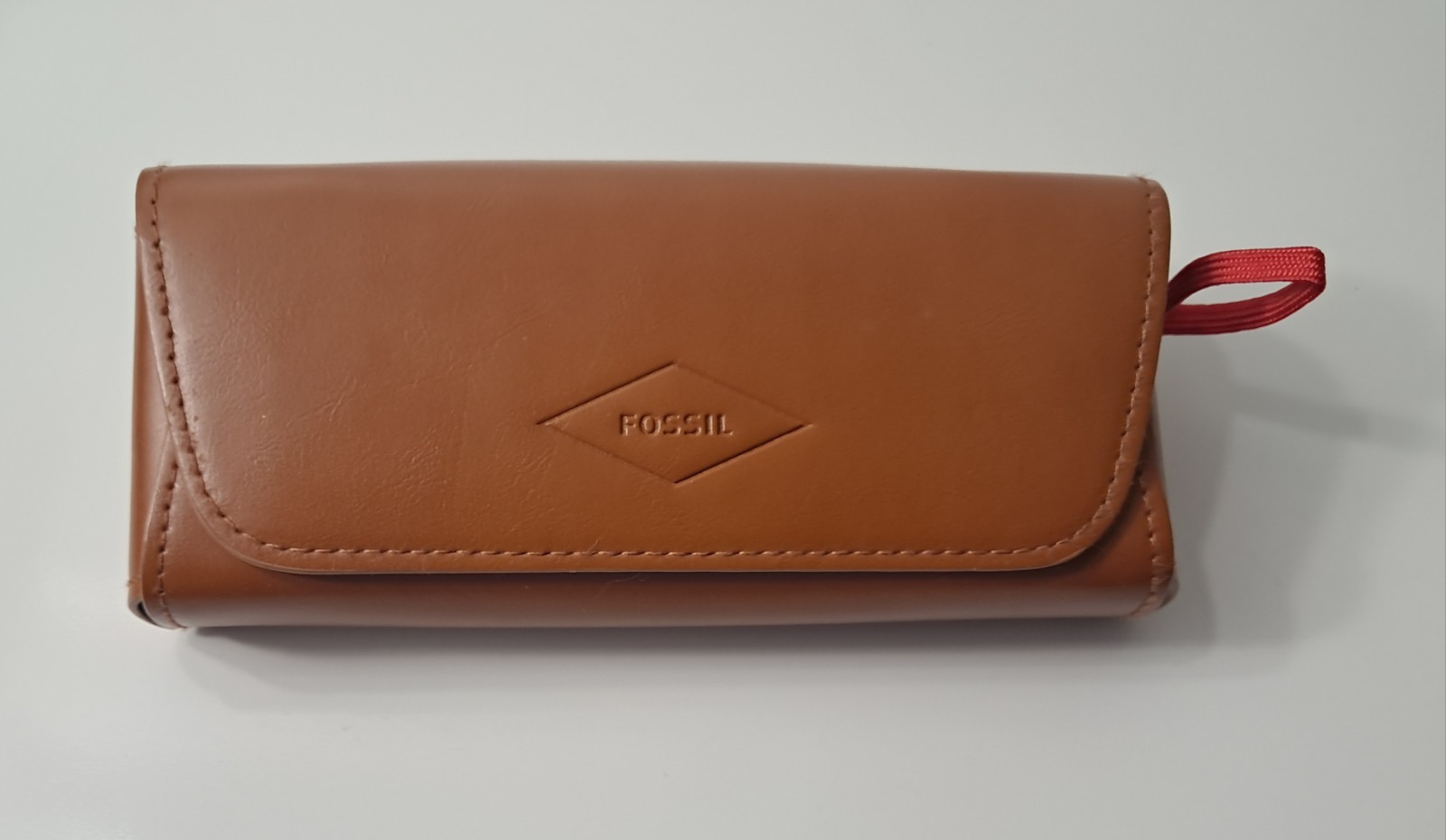 Fossil Brand Faux Leather Semi-Soft Sunglasses or Eyeglasses Case Brown