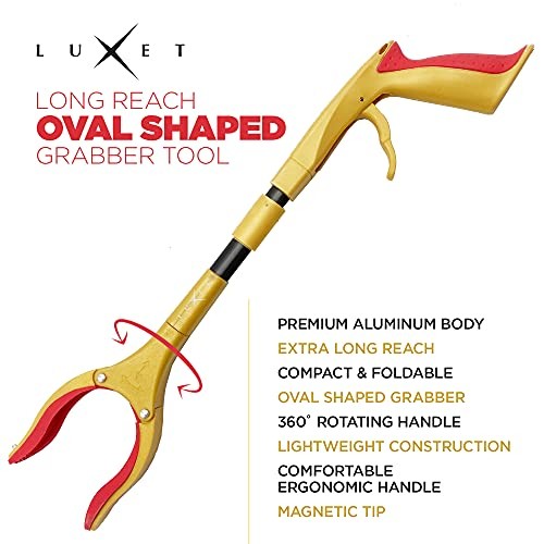 Grabber Reacher Tool - Latest Version 19 Inch Gold&Black, Foldable Pick Up
