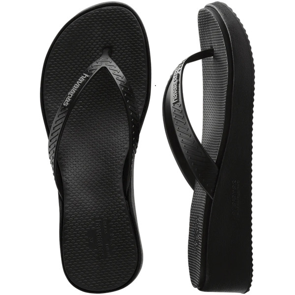 Havaianas High Platform II FC Black Flip Flop Sandal Women sizes 37-42 NEW