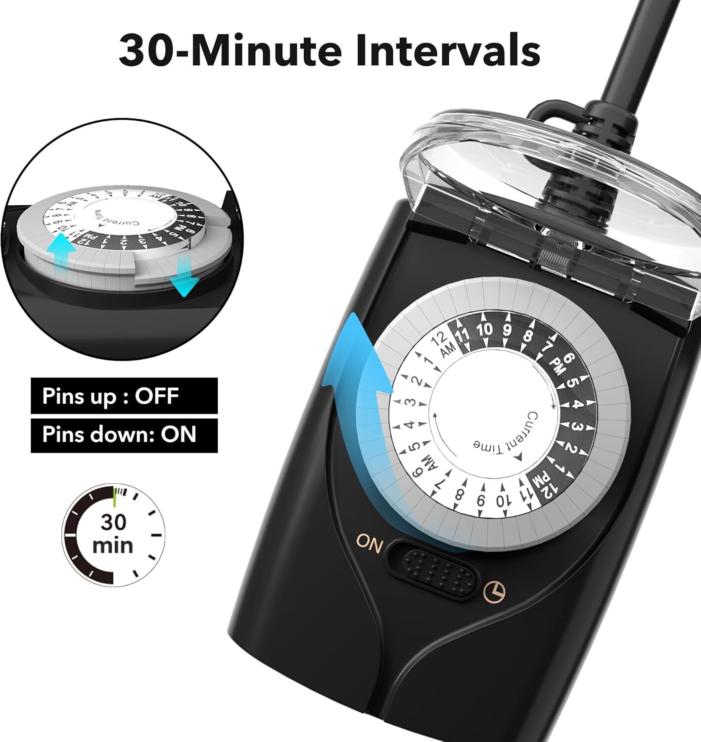 Timer Outdoor Two Outlets Heavy Duty Pool Yard Pump Mechanical 24 Hour Control