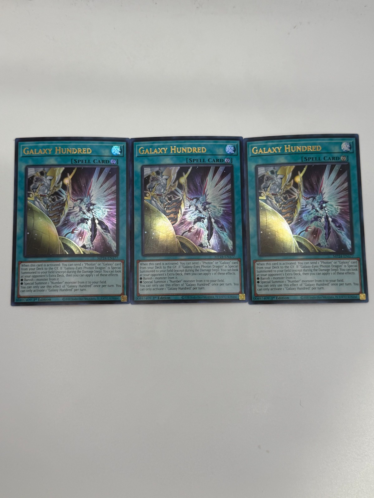 YUGIOH: 3x Galaxy Hundred Ultra Rare NM MP24-EN177
