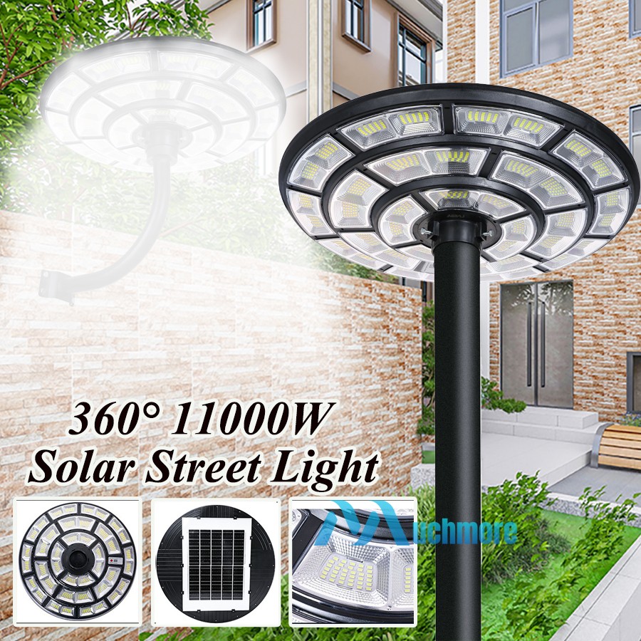 11000W 1068LED Super Bright Solar Street Light 360° Commercial Dusk To Dawn Lamp