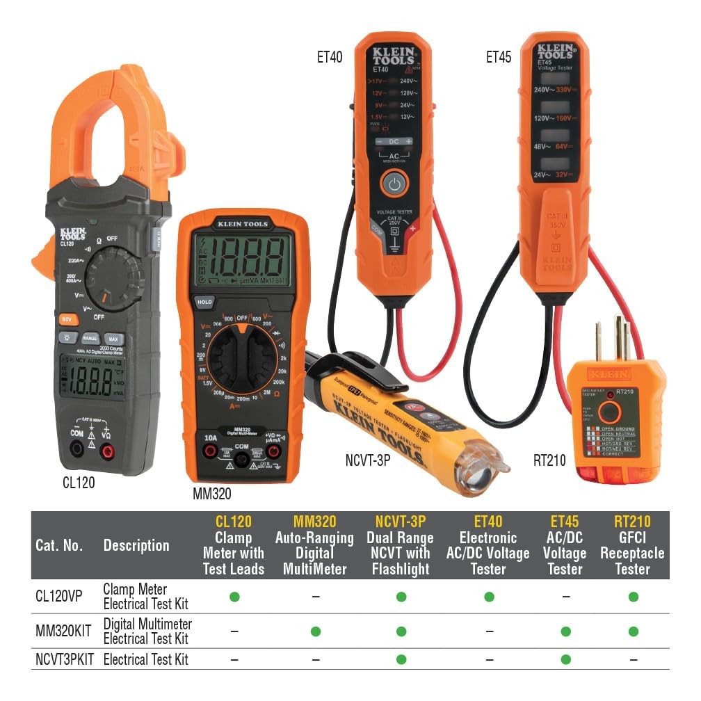 MM320KIT Digital Multimeter Electrical Test Kit, Non-Contact Voltage Tester