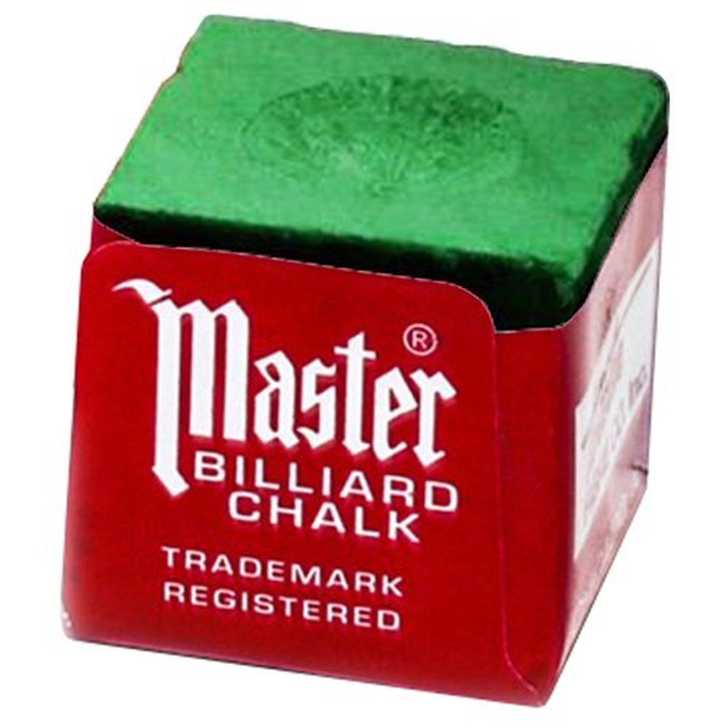 Master Billiard/Pool Cue Chalk, Gross Box, 144 Cubes Green
