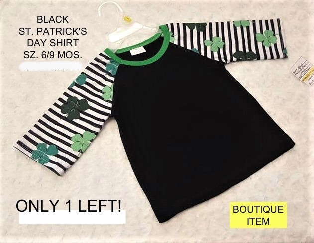 NWOT INFANT UNISEX LONG SLEEVE ST. PATRICKS'S DAY RAGLAN - 6/9 MOS.