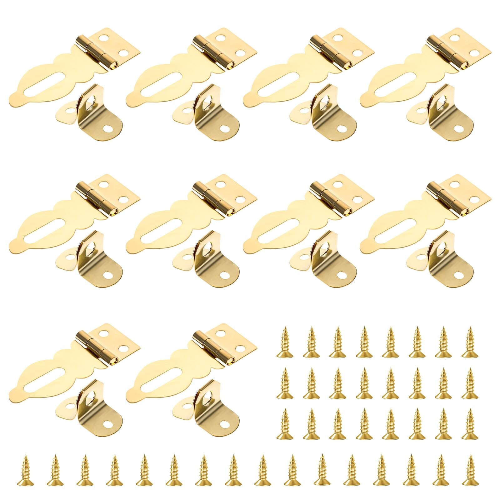 10 Pcs Mini Padlock Hasp Decorative Hasps Gold Metal Latch with Screws for...
