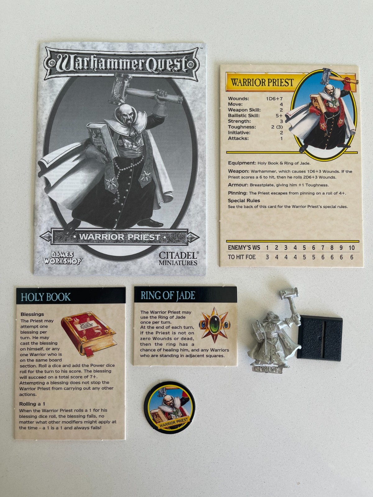 Warrior Priest | Complete Warrior Character Pack -No Box | Warhammer Quest 1995