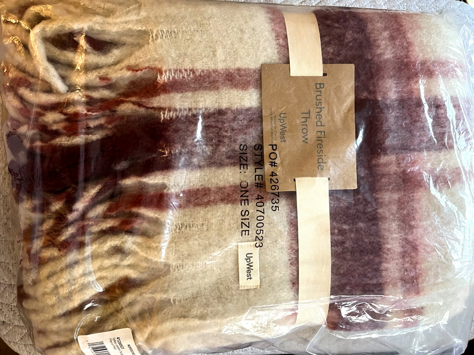 Fireside Brushed Flannel Throw Blanket One Size