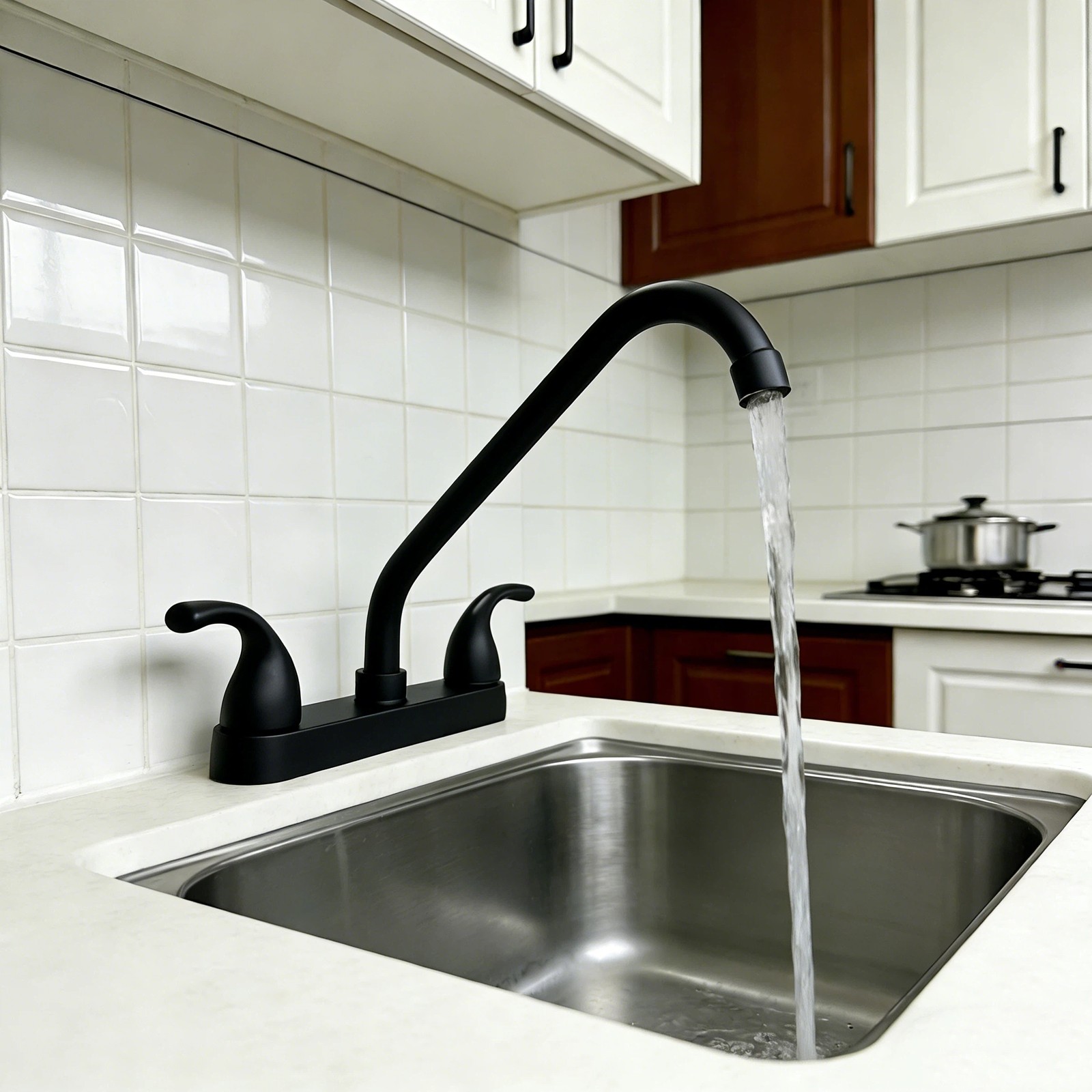 8'' RV Dual Handles Kitchen Faucet Hot Cold Basin Sink Spout Mixer Water Tap