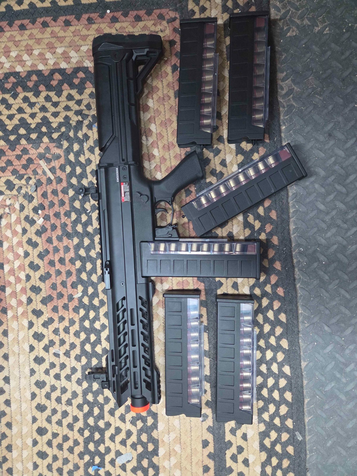 EMG SGR-12 3-Round AES Airsoft Automatic Electric Shotgun 330-350 FPS, 6 mags