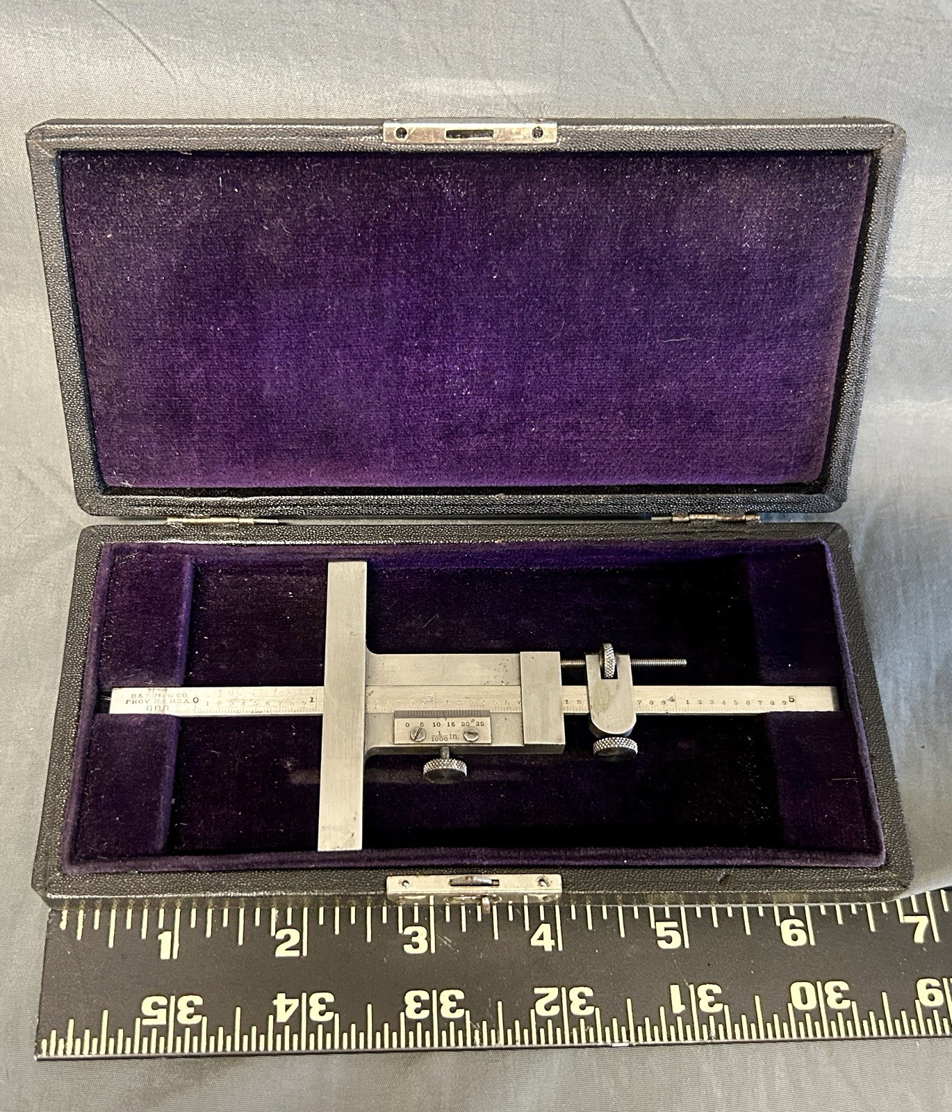 Vintage B&S Brown & Sharpe No 600 Vernier Depth Gauge 5” USA nice condition