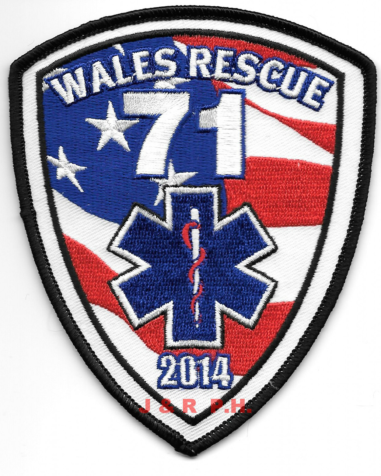 Wales Rescue - 71  "2014", Maine  (3.5" x 4.5" size) fire patch