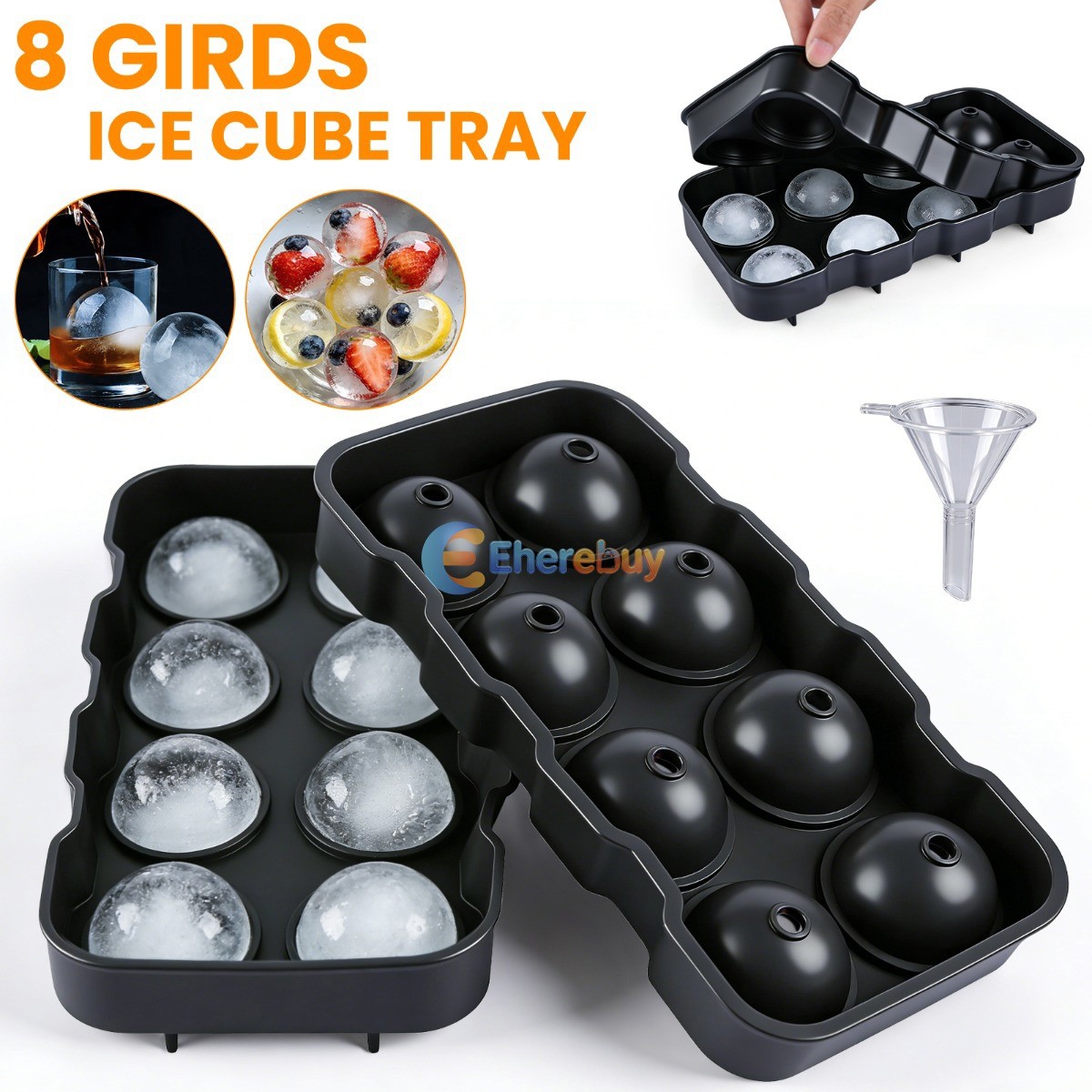 Bandeja de silicona con 1-5 cubos grandes para cócteles con bolas de whisky