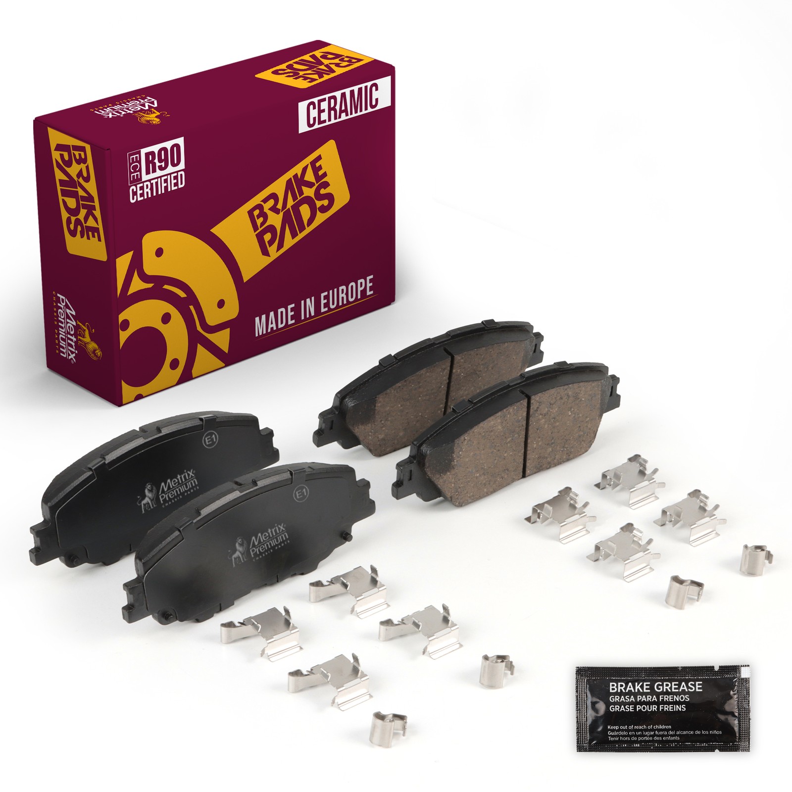 Front Ceramic Disc Brake Pad Set For 19-24 Toyota Corolla 23-24 Prius