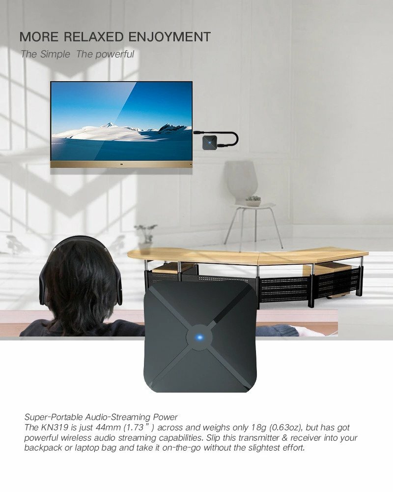 2in1 Bluetooth Transmitter Receiver Wireless Adapter TV Home Stereo A2DP Audio