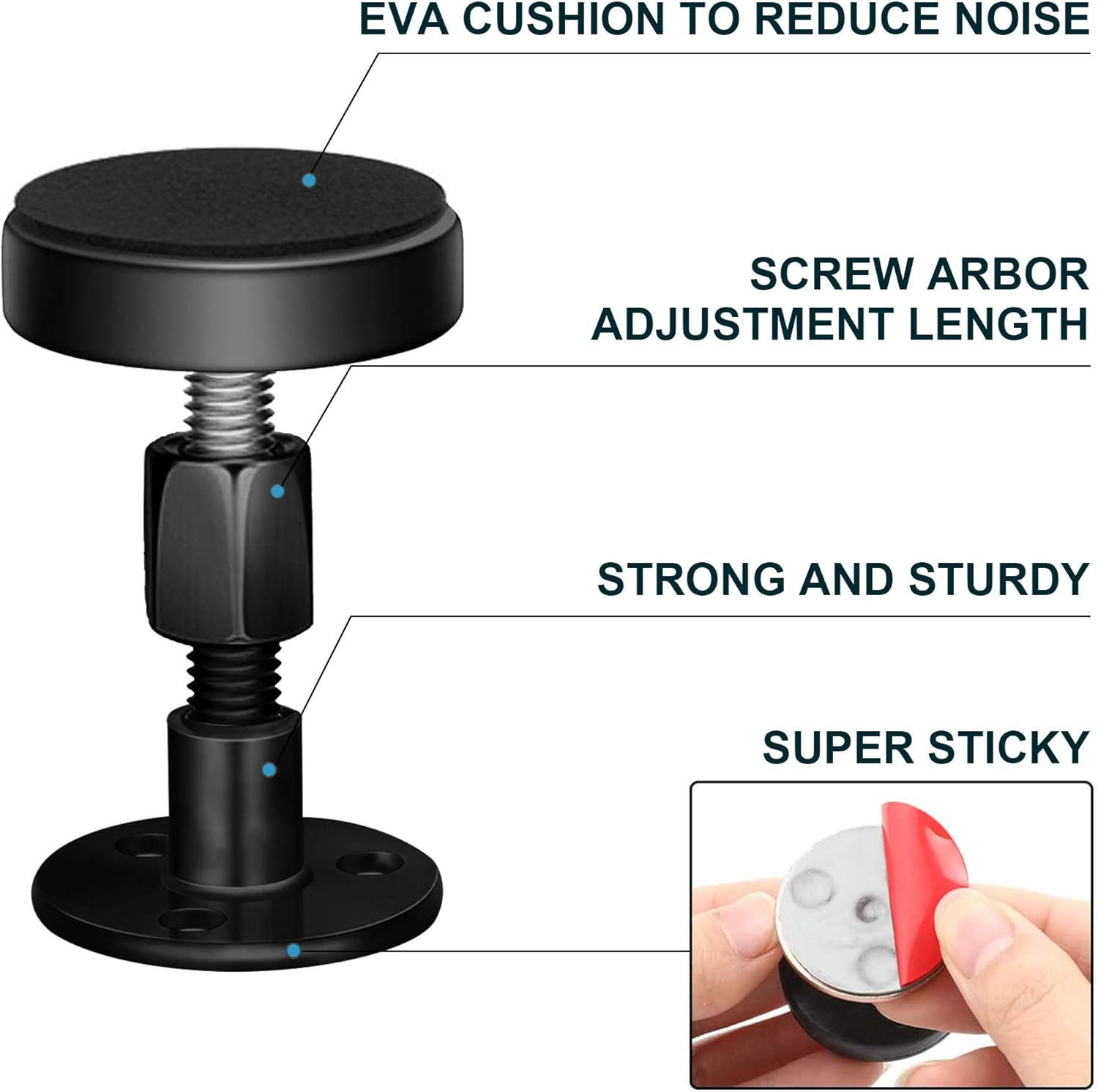 2PCS Black Adjustable Bed Frame Anti-Shake Tool, Headboard Stoppers with Free Fu