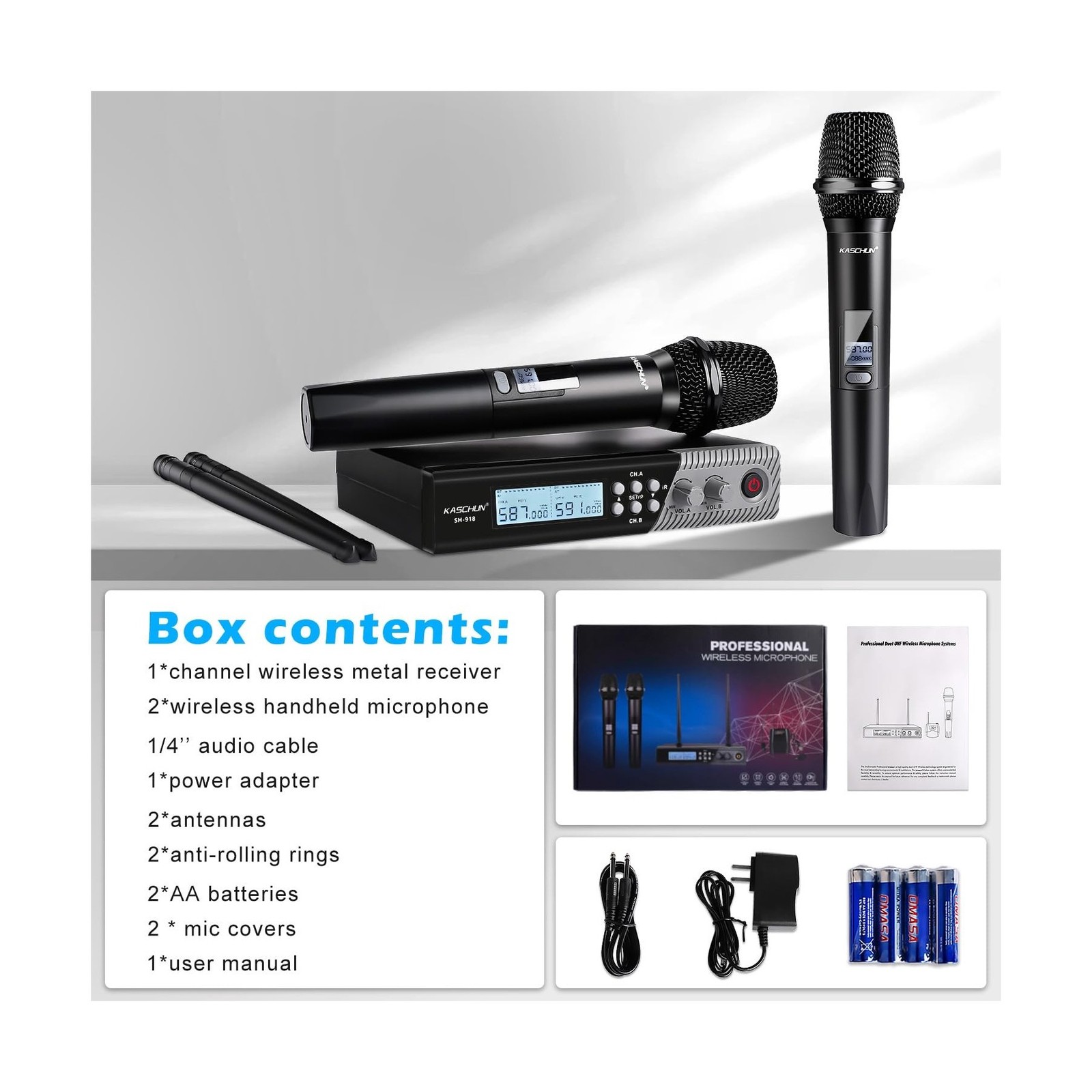 Wireless Microphone System，Cordless Handheld Microfono Inalambrico，