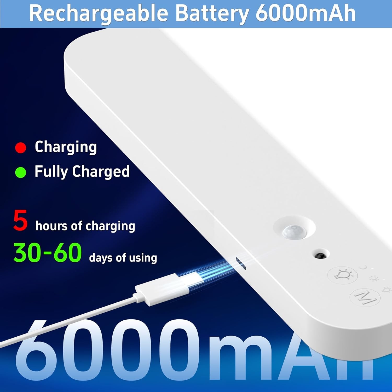 2x Rechargeable Motion Sensor Ceiling Light Dimmable Magnetic Mount Closet Light